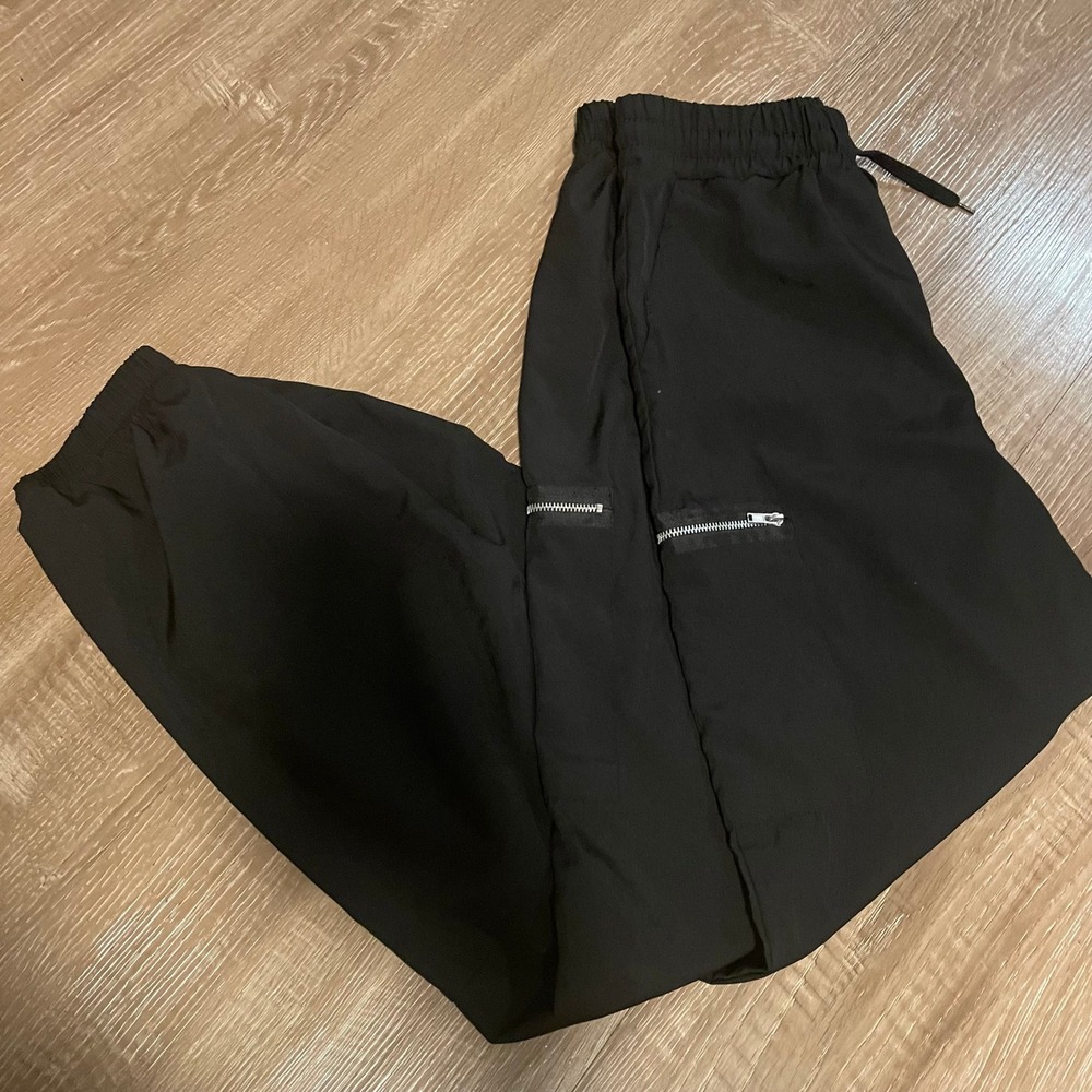 Buzz Womens Cargo Jogger Pants Size M Black Cotton Blend Utility Zipper Pockets - Picture 10 of 10